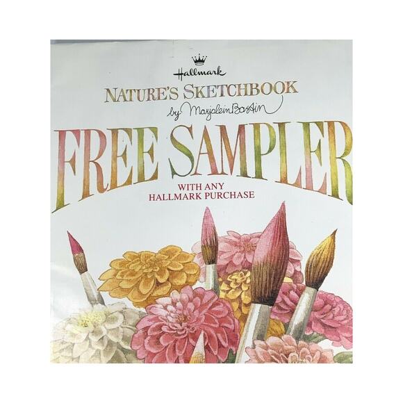 Hallmark Nature's Sketchbook Sampler Marjolein Bastin 2 Cards & Stationery 1994 - Picture 8 of 8